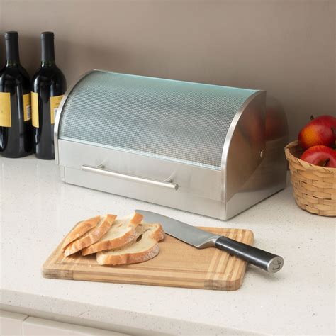 internet's best stainless steel bread box|large stainless steel bread box.